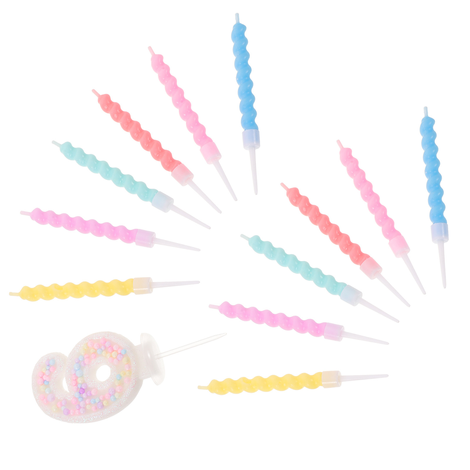 13Pcs Spiral Melting Birthday  - Paraffin Wax 评论和价格