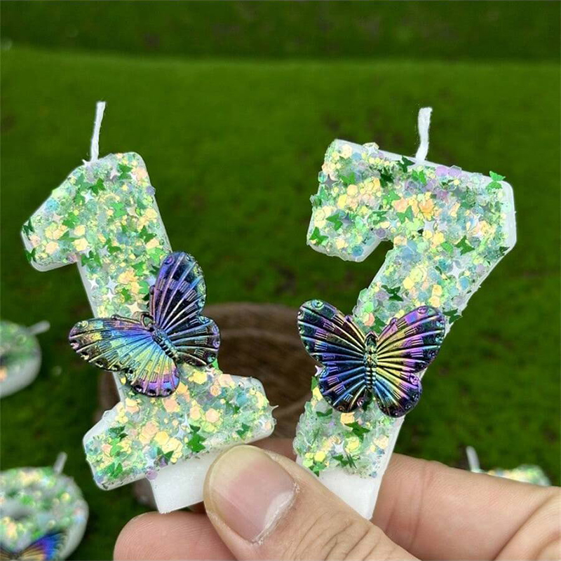 1Pc Green Sequins Number 0-9 B - Soy Wax 评论和价格