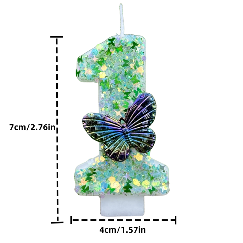 1Pc Green Sequins Number 0-9 B - Soy Wax 评论和价格